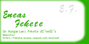 eneas fekete business card